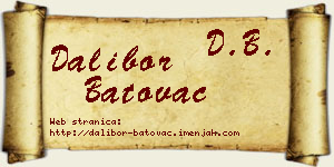 Dalibor Batovac vizit kartica